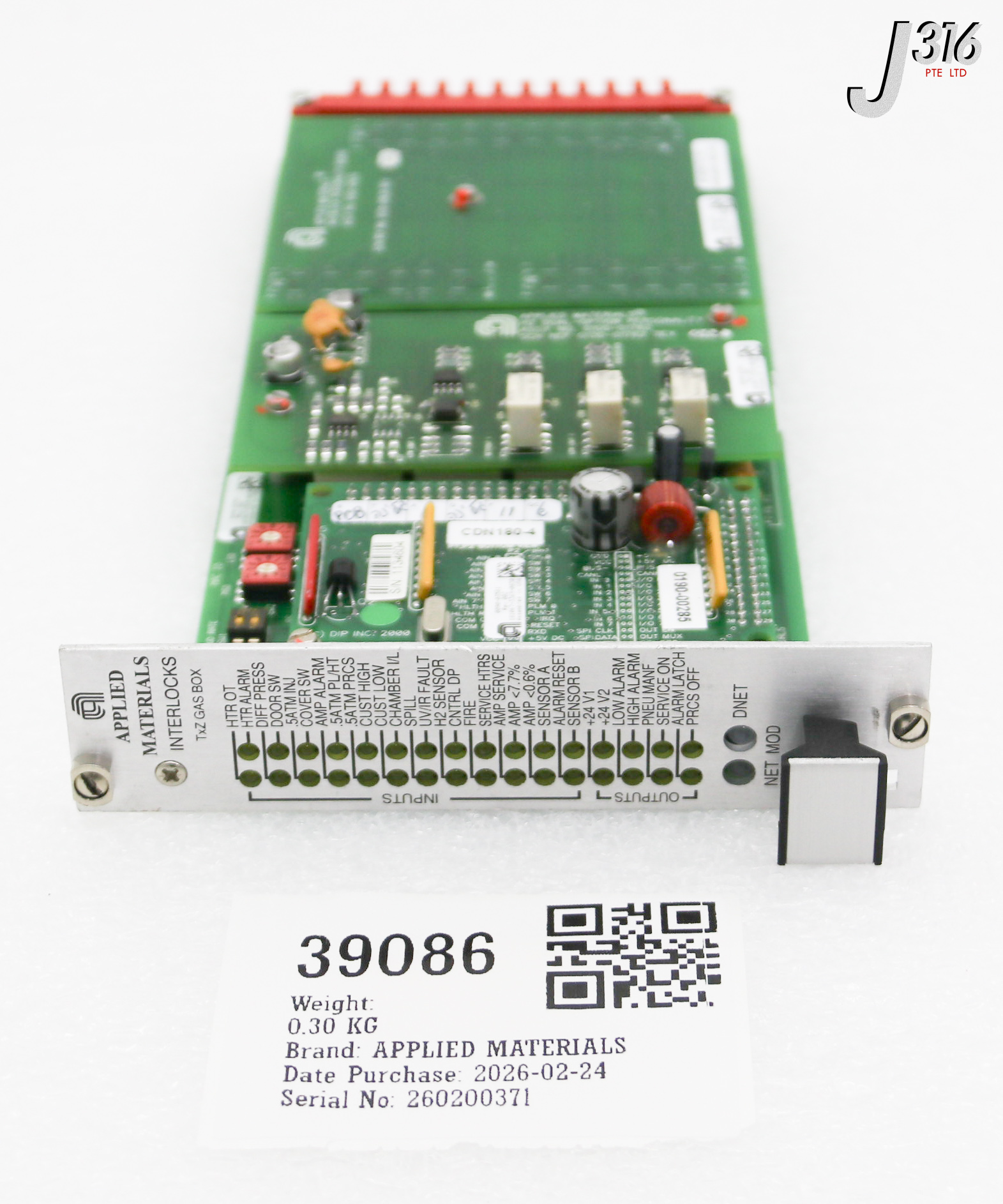 39086 APPLIED MATERIALS PCB, INTERLOCK PERSONALITY BOARD, 0090